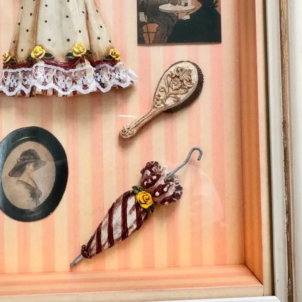Victorian Shadowbox 3D by Arister Gifts Gilded Age Diorama Fan Parisol Absinthe